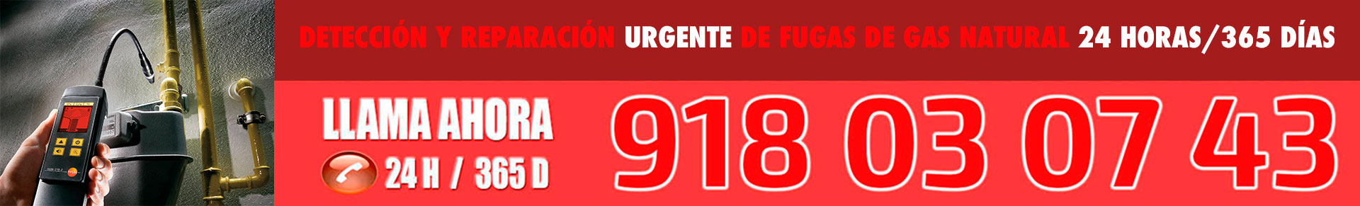 Reparación urgente de fugas de gas en Alcalá de Henares